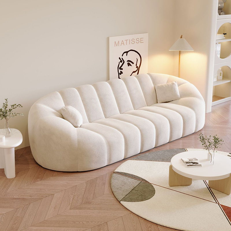 Tufted Performance Velvet White Sofa