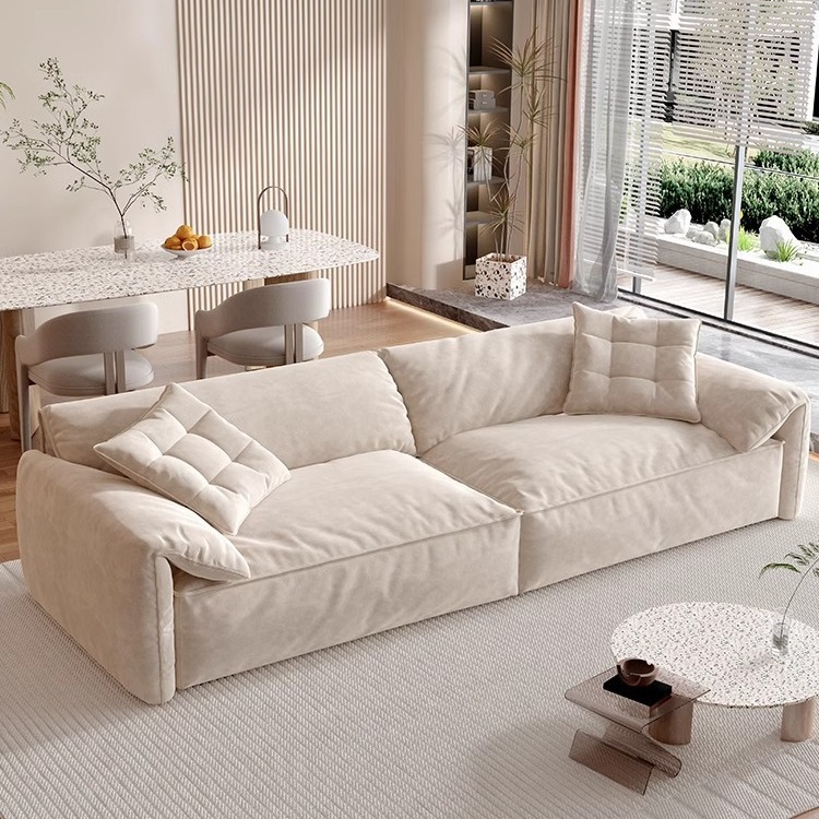 Designer Elephant Ear Three Seat Sofa Three-proof Wash-free Technology Velvet Fabric Sofa