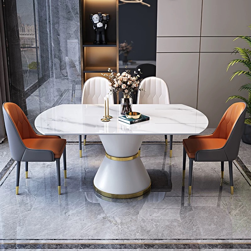 Slate Extendable Round Table Chairs Dining Set