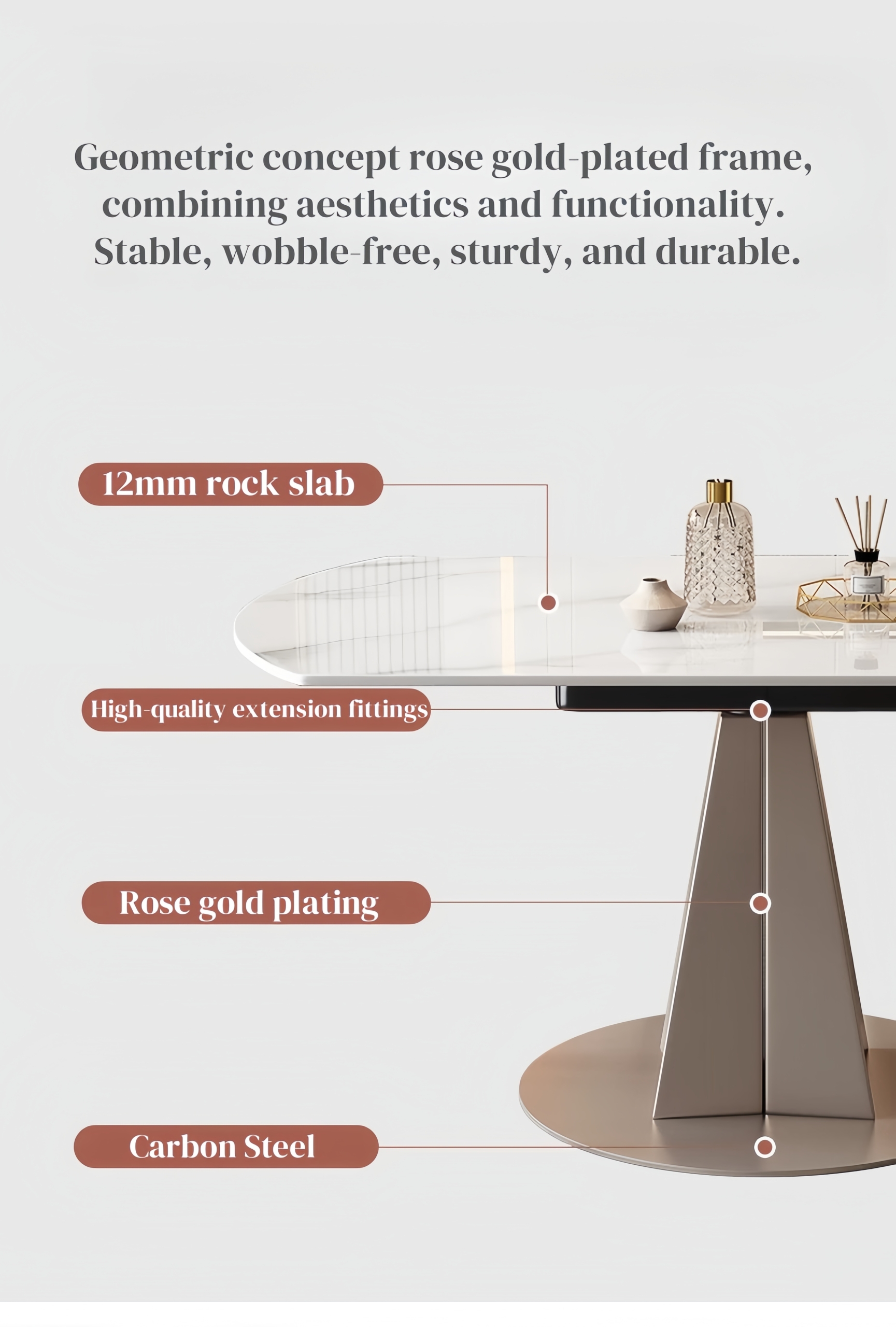 Rose Gold Dining Table